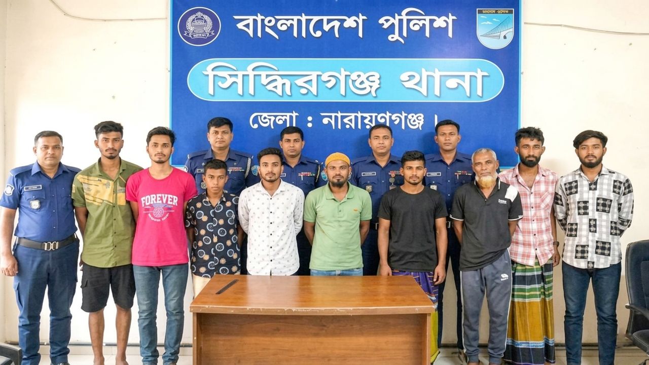 সিদ্ধিরগঞ্জে পুলিশের বিশেষ অভিযানে ৯ জন গ্রেপ্তার