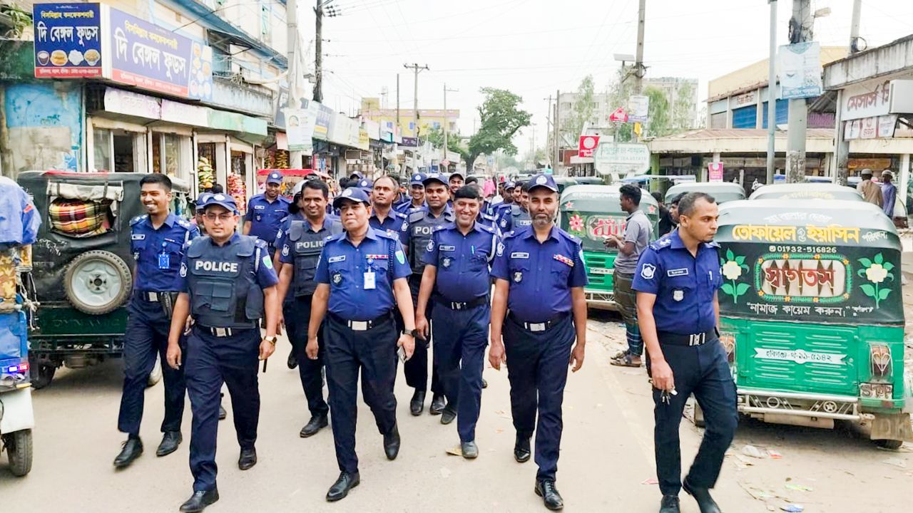 পুলিশ সপ্তাহ উপলক্ষে বাহুবলে পুলিশের মহড়া, নিরাপত্তা জোরদার